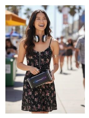 new LF Millau ❀ Floral Print Lace Babydoll Dress ❀ Black ❀ Med ❀ with Tags
